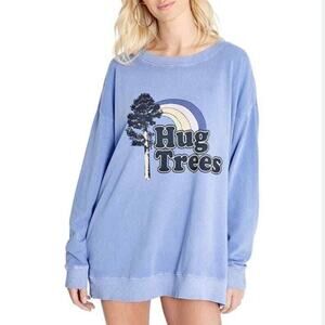 NWT Wildfox Roadtrip Hug Trees Pigment Dusk Purple Sweatshirt M